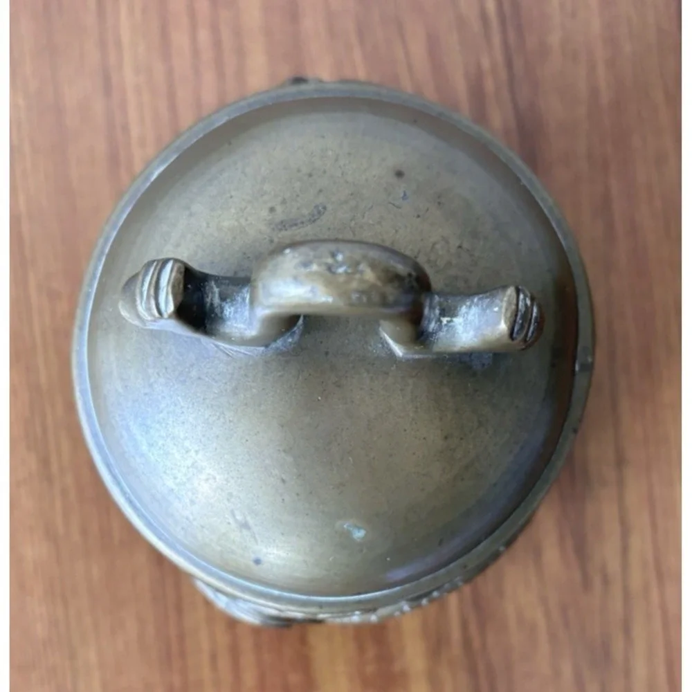 Vintage Chinese Brass or Bronze Temple Gong Bell Without Clapper Dragon Design